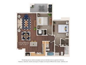 Two Bedroom - 2A 3055 floor plan